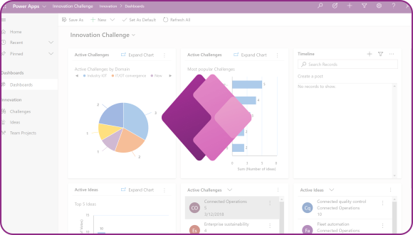Power Apps interface showing app building process